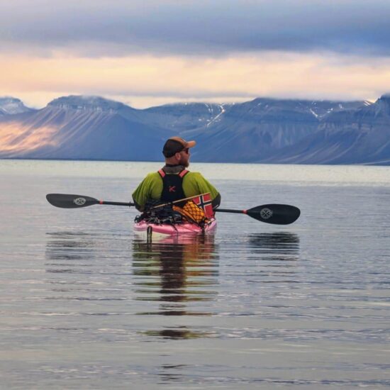A man kayaking